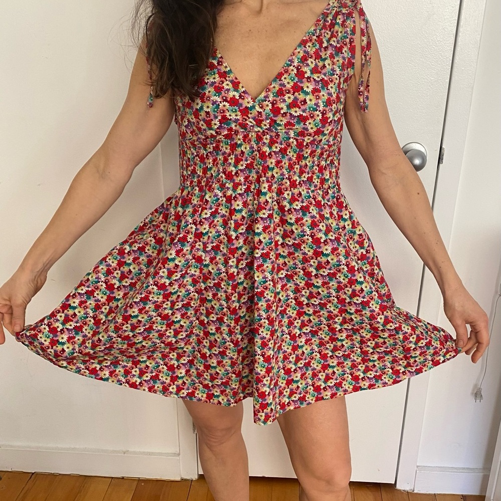 Floral Red Dress